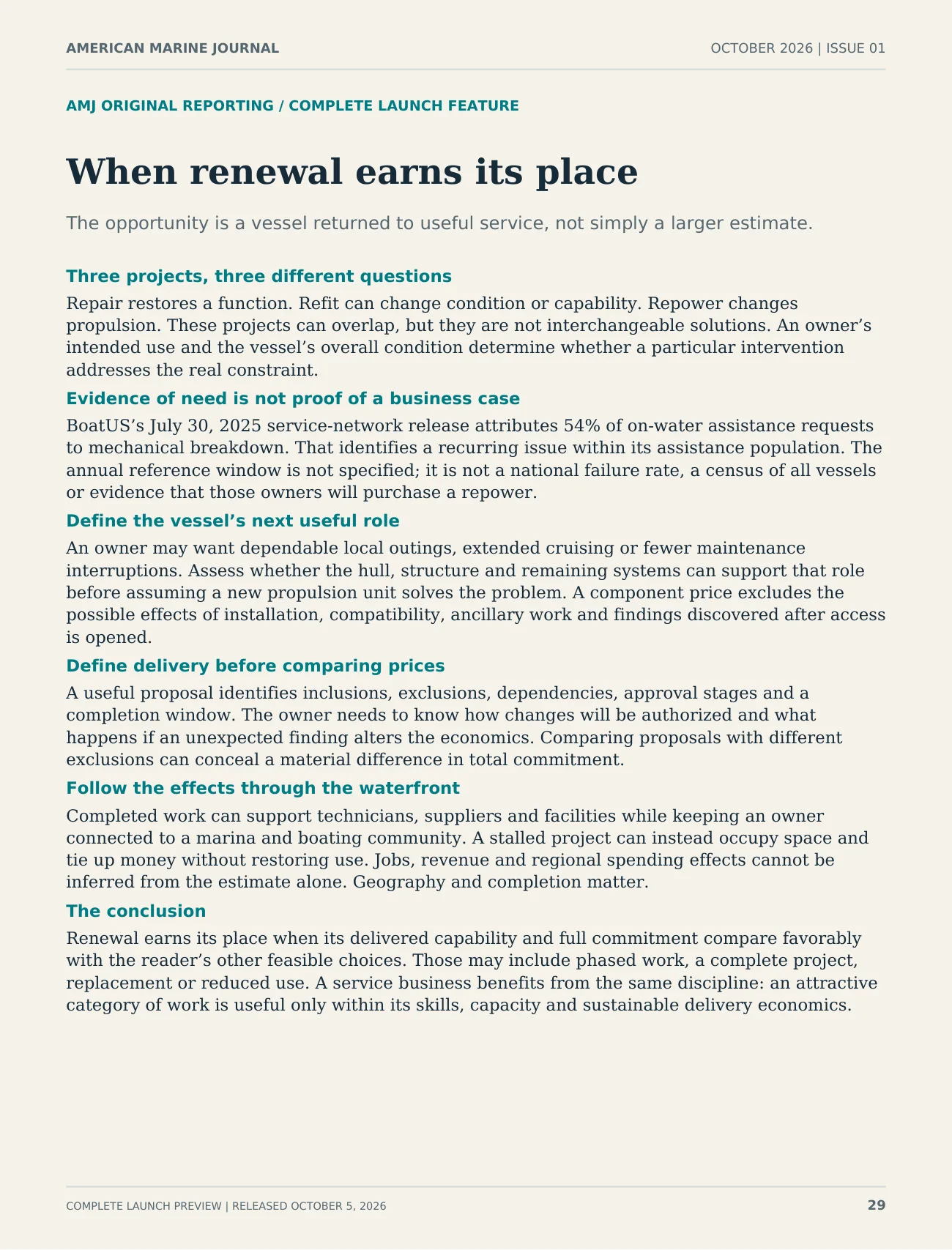 Original page 29: When renewal earns its place