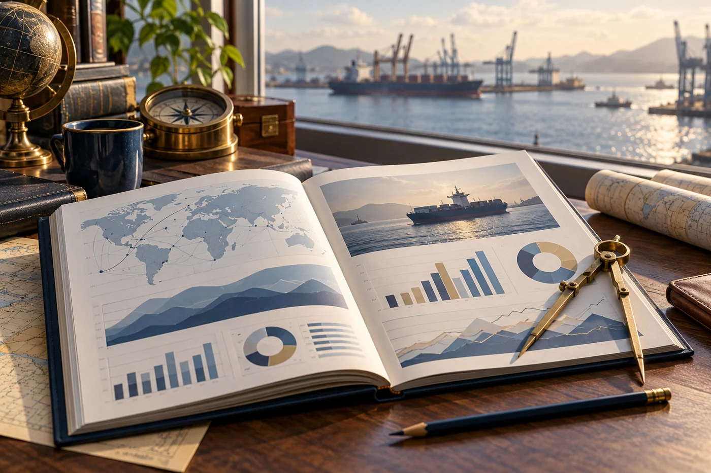 Conceptual maritime business analysis report and charting instruments