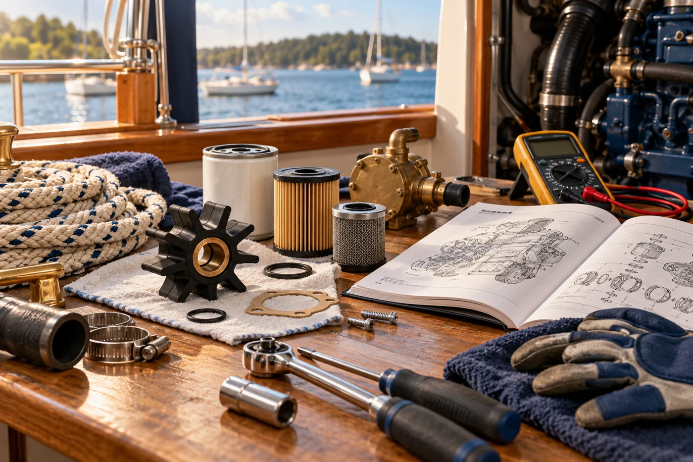 Conceptual marine maintenance workbench and service components